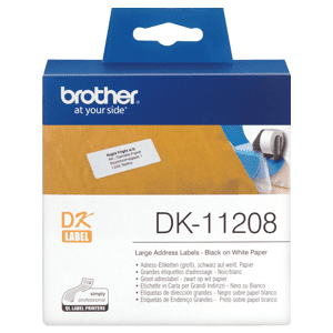 Rolo de Etiquetas Brother DK-11208 38mm x 90mm x 400un (Preto/Branco)
