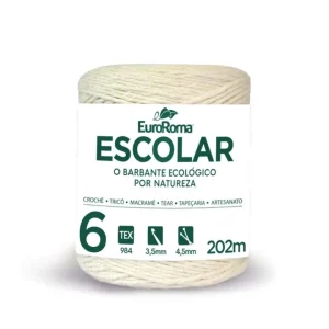 Barbante eco cru 200g #06 202mt.EuroRoma Pct/4
