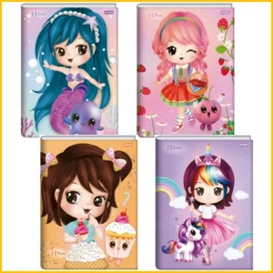 Caderno broch.1/4 80f.CD nina Jandaia Pct/5