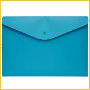 Envelope plast.c.botao A4 az.neon Polibras Pct/5