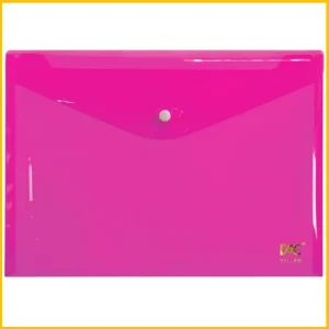 Envelope plast.c.botao A4 rosa Dac Pct/10