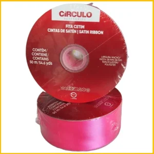 Fita cetim 38mm pink Círculo Rolo/50mt