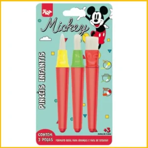 Kit com 3 pinceis infantis mickey Dac