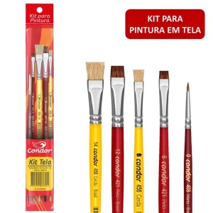Kit pincel artistico para tela 498 5und.Condor