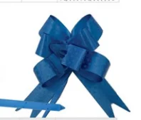 Laço facil presente 18mm azul bolinha VMP Pct/10