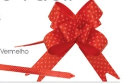 Laço facil presente 18mm vermelho bolinha VMP Pct/