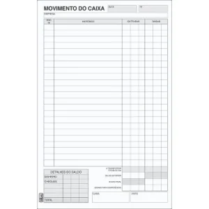 Livro movimento do caixa pq.100f.Tilibra