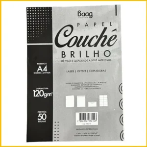 Papel A4 couche 120gm2 50f.branco Baag