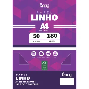 Papel A4 linho 180gm2 50f.bco Baag