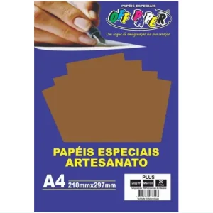 Papel A4 plus 120gm2 20f.marrom Offpaper