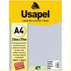 Papel A4 verge 180gm2 50f.cinza Usapel