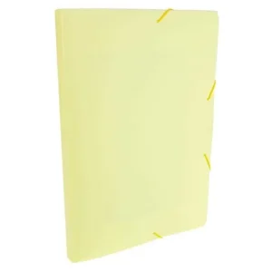 Pasta plast.linho serena 2cm amarelo Dello Pct.10u