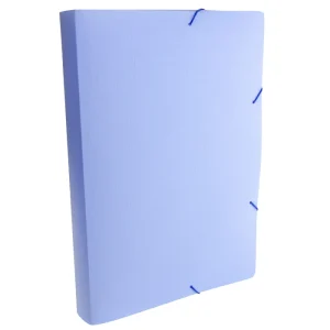 Pasta plast.linho serena 4cm azul Dello Pct.10und