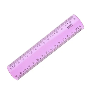 Regua 15cm acrilica blist rosa Maxcril
