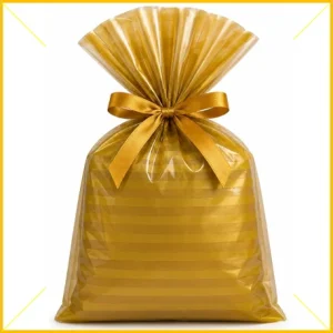 Saco de presente 20x30cm listra ouro VMP Pct/50
