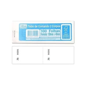Talao de comando 2corpos Blc.100f.Tilibra Pct/20