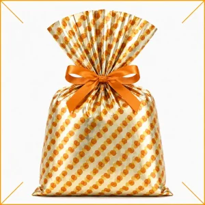 Saco de presente 45x60cm bolinhas ouro VMP Pct/50