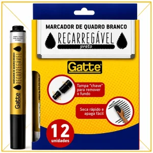 Marcador quadro bco.rec 10514 preto Gatte